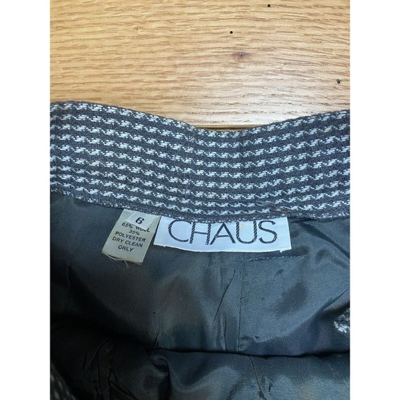 Vintage Chaus Pants Women's Size 6 Wool Blend Herringbone High Rise Trousers - Picture 4 of 16